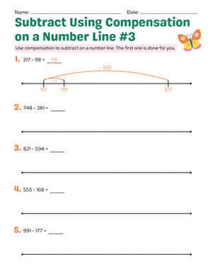Subtract Using Compensation on a Number Line #3 large image