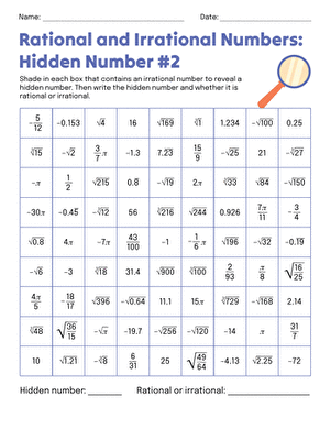 Rational and Irrational Numbers: Hidden Number #2 large image