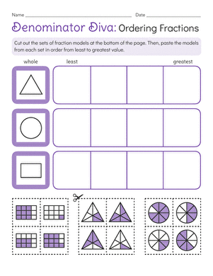 Denominator Diva: Ordering Fractions large image