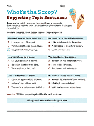 What's the Scoop? Supporting Topic Sentences large image