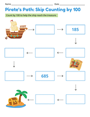 Pirate’s Path: Skip Counting by 100 large image