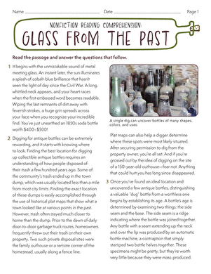 Nonfiction Reading Comprehension: Glass From the Past large image