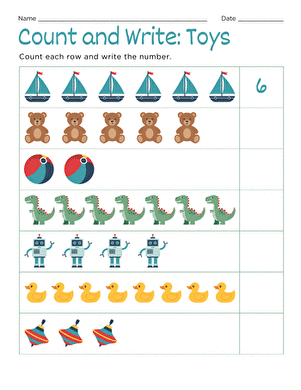 Count and Write: Toys large image