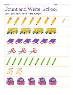 Count and Write: School large image