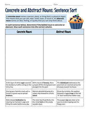 Concrete and Abstract Nouns: Sentence Sort large image