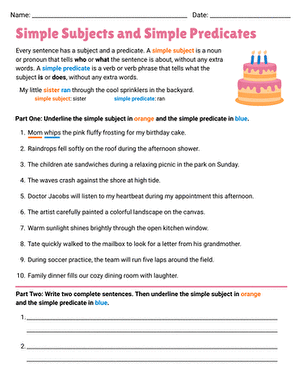 Simple Subjects and Simple Predicates large image