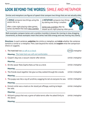 Look Beyond the Words: Simile and Metaphor large image