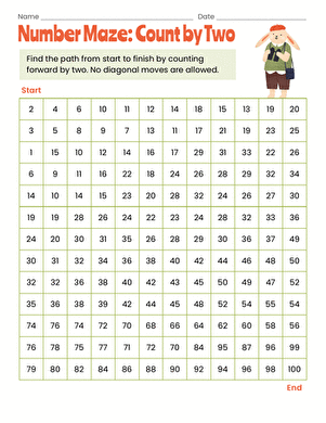 Number Maze: Count by Two large image