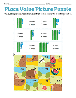 Place Value Picture Puzzle large image