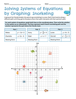 Solving Systems of Equations by Graphing: Snorkeling large image