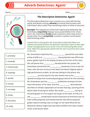 Adverbs Detectives: Again! large image