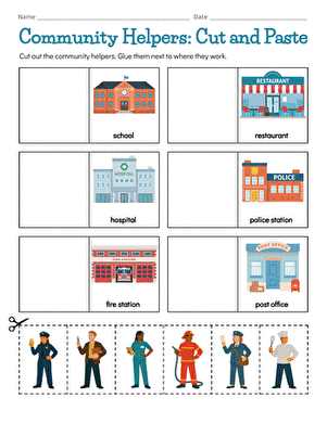 Community Helpers: Cut and Paste large image