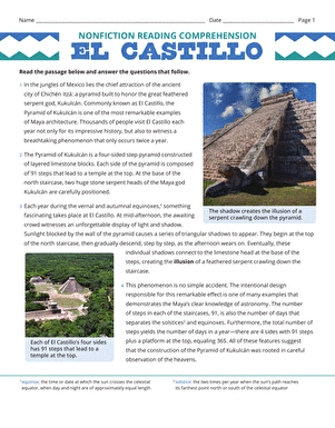 Nonfiction Reading Comprehension: El Castillo large image