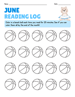 June Reading Log large image
