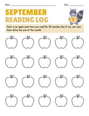 September Reading Log large image