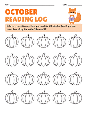 October Reading Log large image