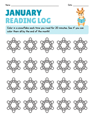 January Reading Log large image