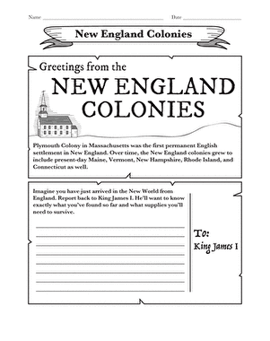 New England Colonies Postcard large image