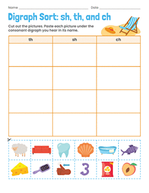 Digraph Sort: sh, th, and ch large image
