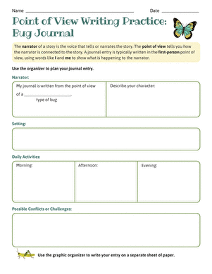 Point of View Writing Practice: Bug Journal large image