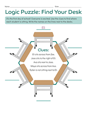 Logic Puzzle: Find Your Desk large image