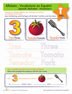 Spanish Letter T