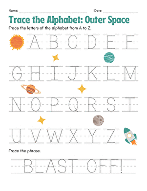 Trace the Alphabet: Outer Space
