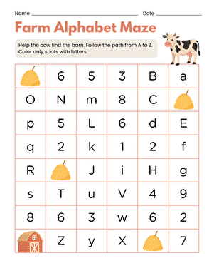 Farm Alphabet Maze large image