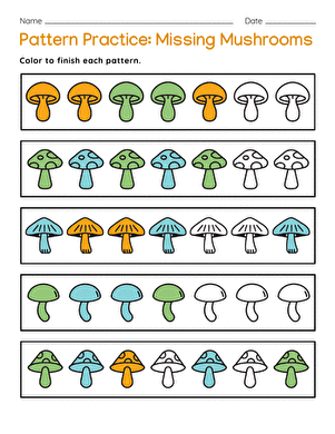 Pattern Practice: Missing Mushrooms large image