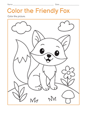 Color the Friendly Fox large image