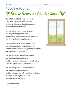 Reading Poetry: "A Sea of Grass and an Endless Sky" large image