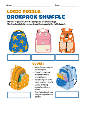 Logic Puzzle: Backpack Shuffle large image