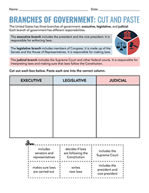 Branches of Government: Cut and Paste large image