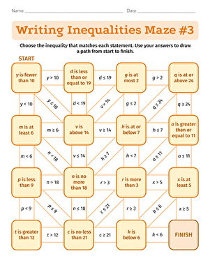 Writing Inequalities Maze #3 large image