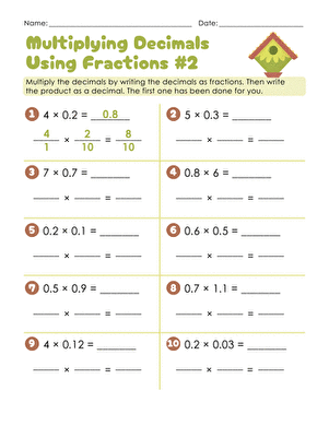 Multiplying Decimals Using Fractions #2 large image