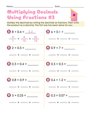 Multiplying Decimals Using Fractions #3 large image