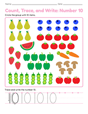 Count, Trace, and Write: Number 10 large image