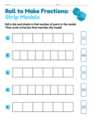 Roll to Make Fractions: Strip Models large image