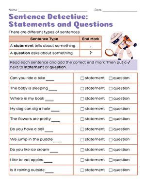Sentence Detective: Statements and Questions large image