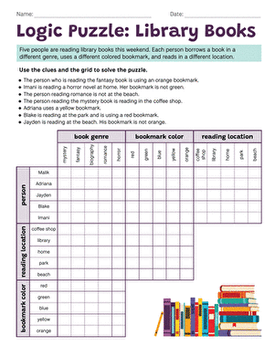 Logic Puzzle: Library Books large image