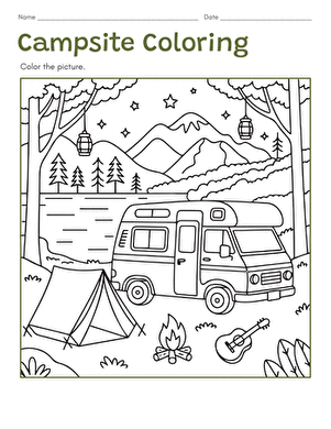 Campsite Coloring large image