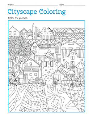 Cityscape Coloring large image