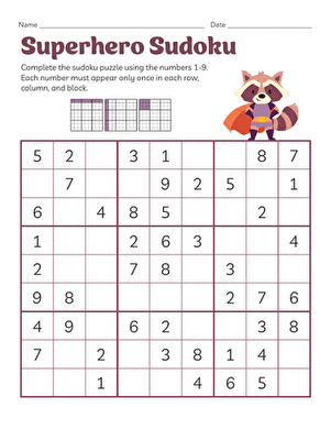 Superhero Sudoku large image