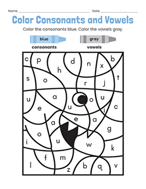 Color Consonants and Vowels large image