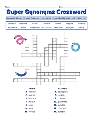 Super Synonyms Crossword large image