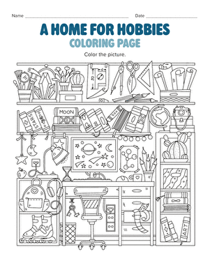 A Home for Hobbies: Coloring Page large image