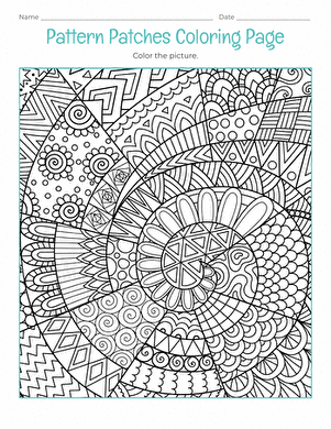 Pattern Patches Coloring Page large image