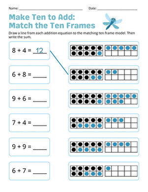 Make Ten to Add: Match the Ten Frames large image