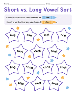 Short vs. Long Vowel Sort large image