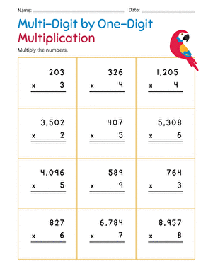 Multi-Digit by One-Digit Multiplication large image